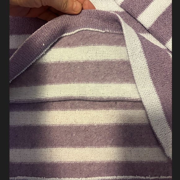 Zara rustic purple and white striped cropped oversized sweater NWT - Picture 4 of 6